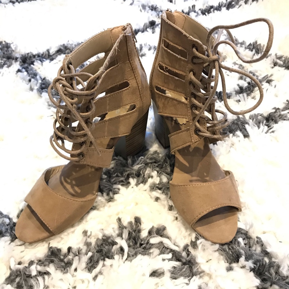 Lace-Up Heeled Sandals